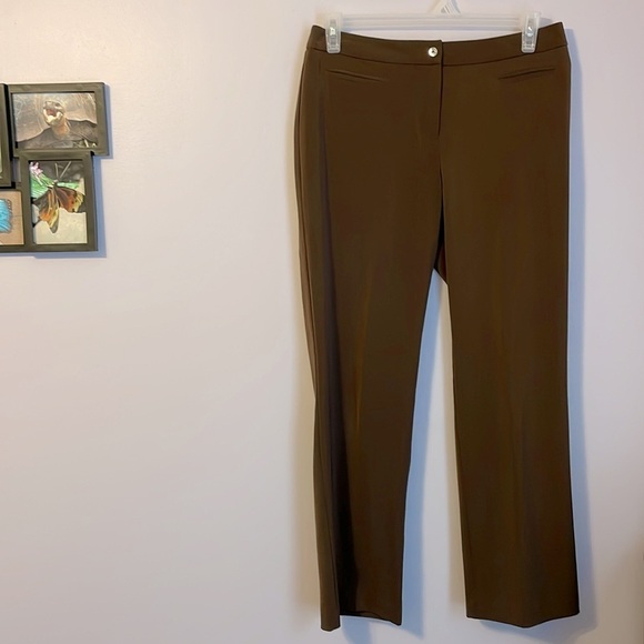 Additions by Chico’s Brown Trouser Pants size 1 (M/8) - Picture 1 of 14